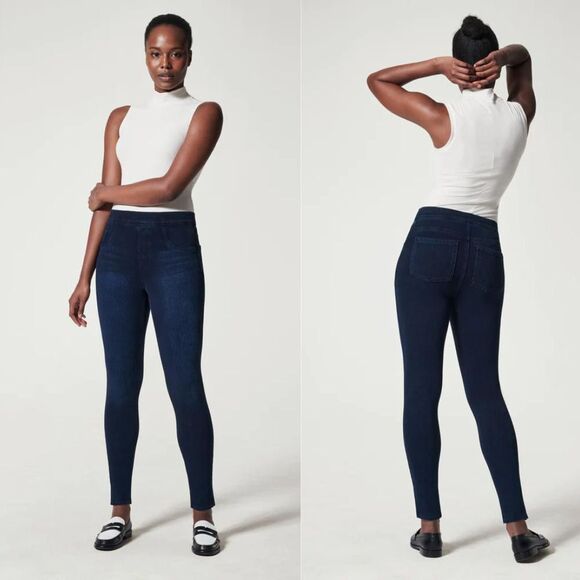 Spanx Twilight Rinse Jean-Ish Ankle Leggings Jeggings Pull-on Blue Size Small - Picture 1 of 13